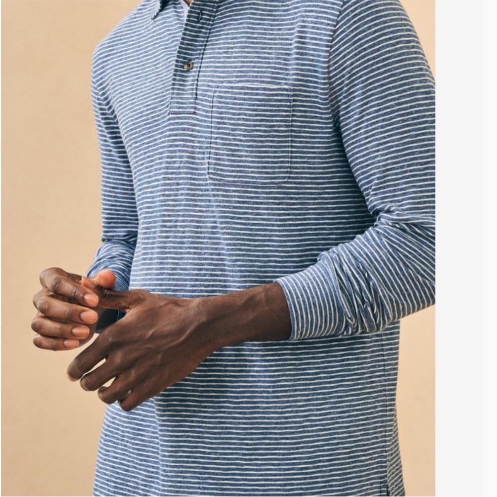 Faherty Long-Sleeve Luxe Heather Polo